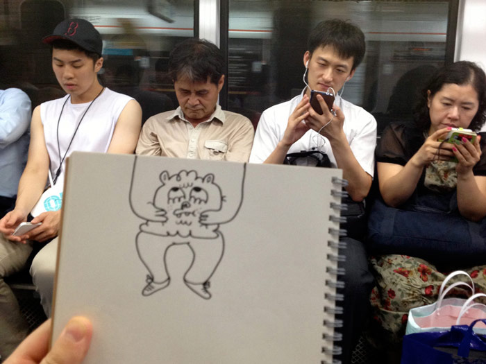 A drawing game Jon invented in Korea