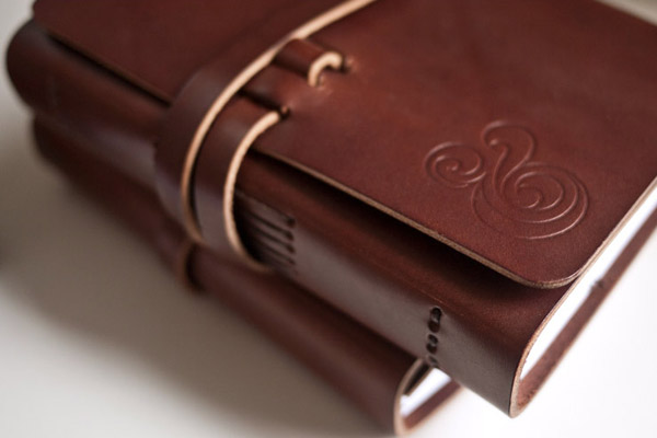 Leather wrap-around journal