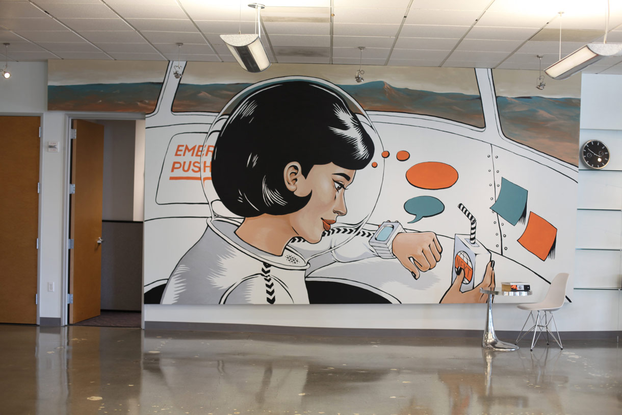 20 feet wide mural done for Airtime's office