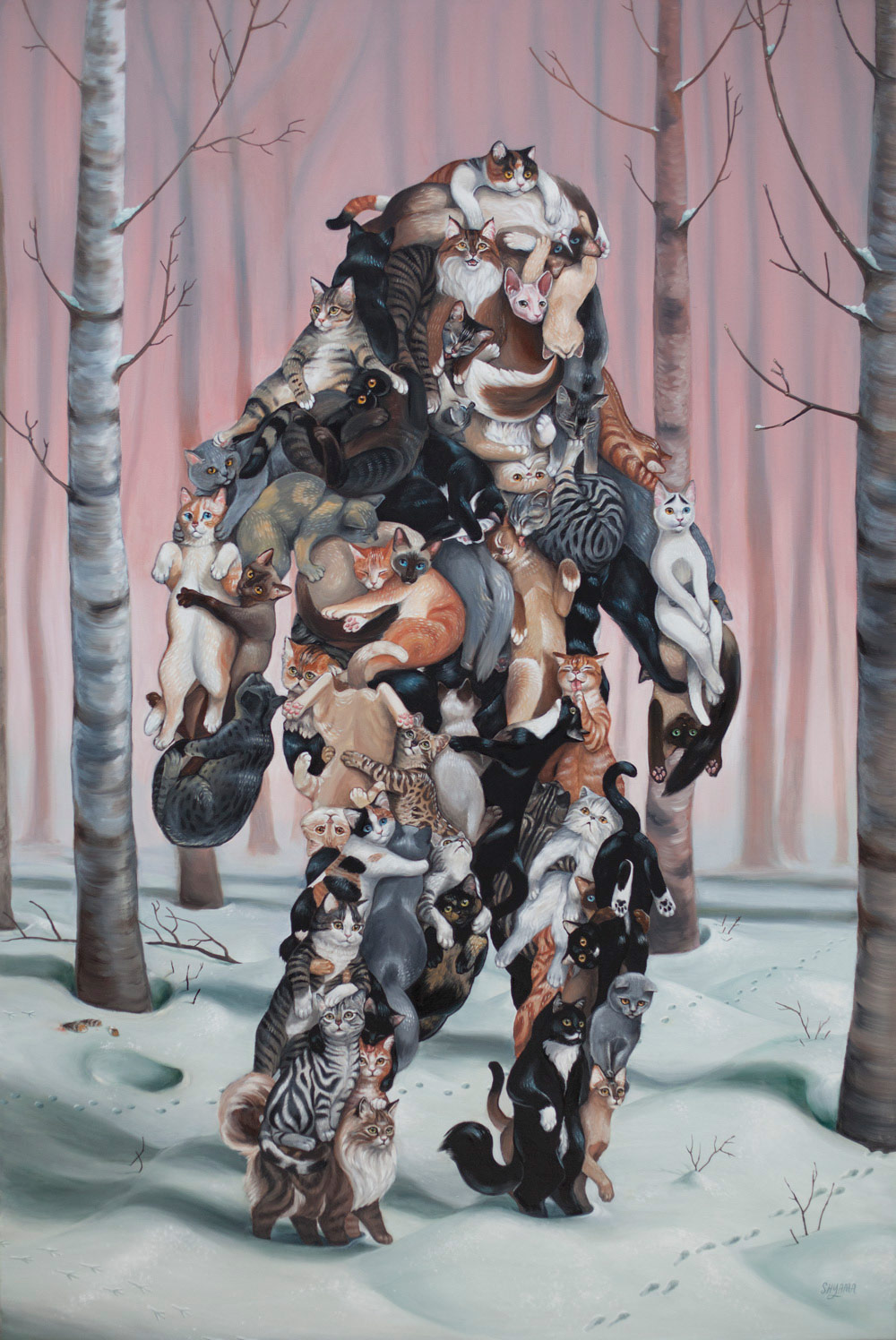 Catsquatch—oil on canvas