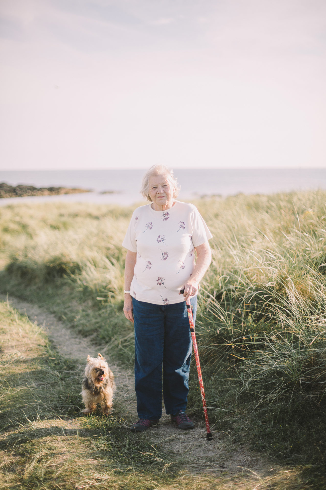 Judith and her dog Jess—inhabitants of Anglesey