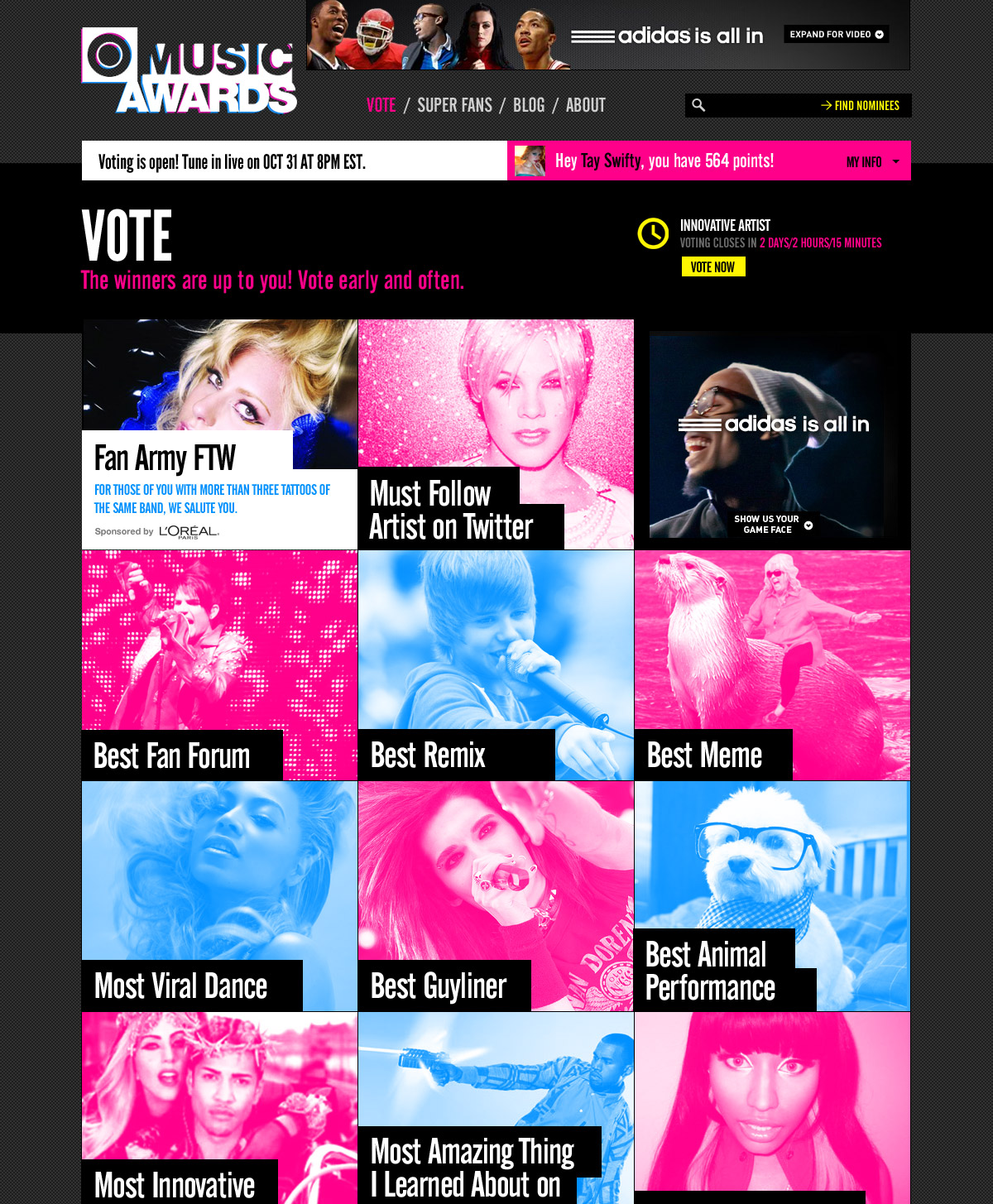 Design for the second annual MTV O Music Awards
