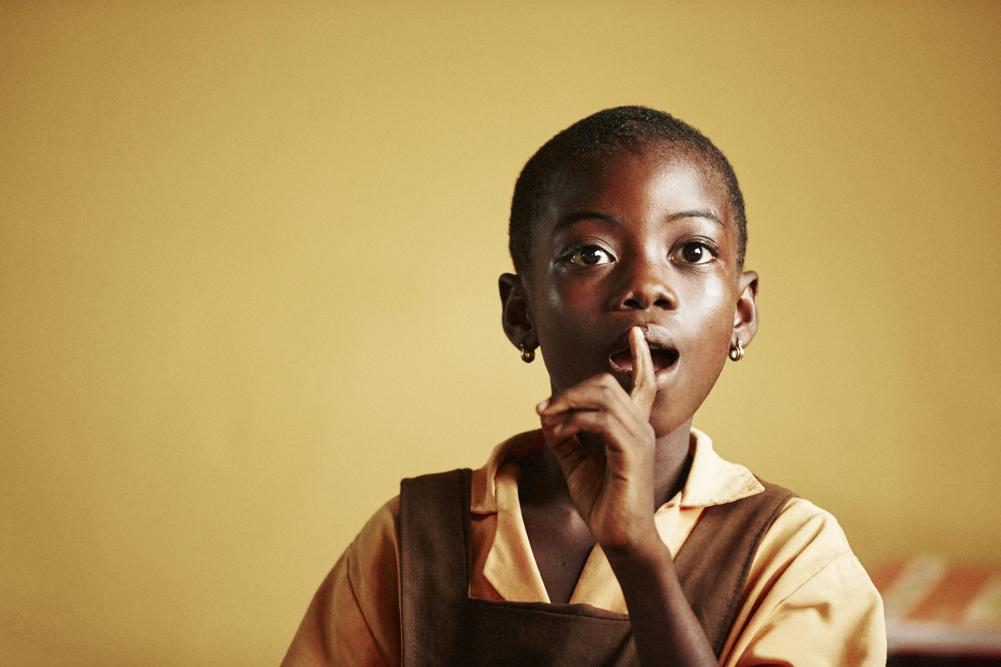 Young girl from Ghana in classroom