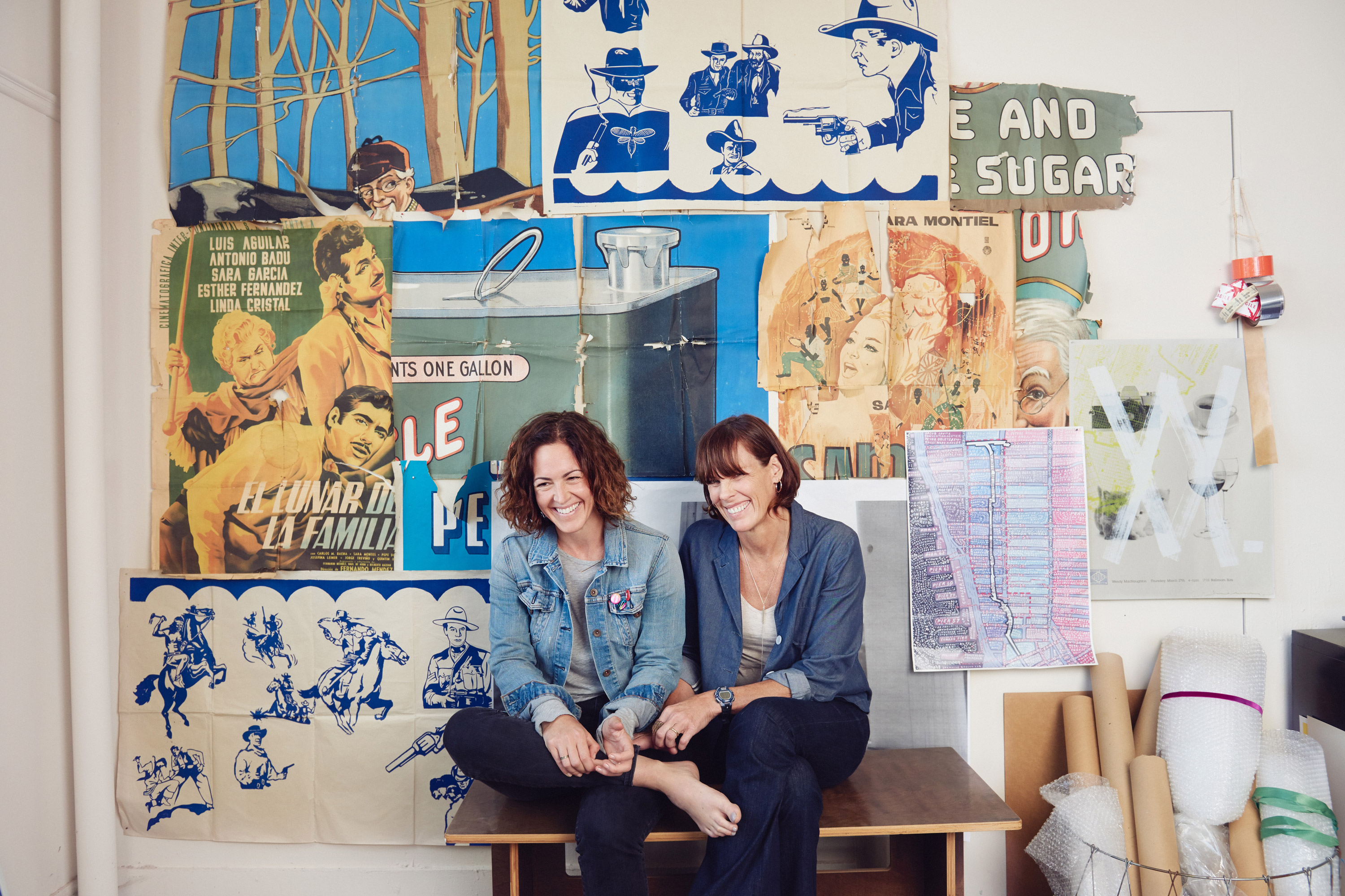 Caroline Paul and Wendy MacNaughton in Wendy's studio