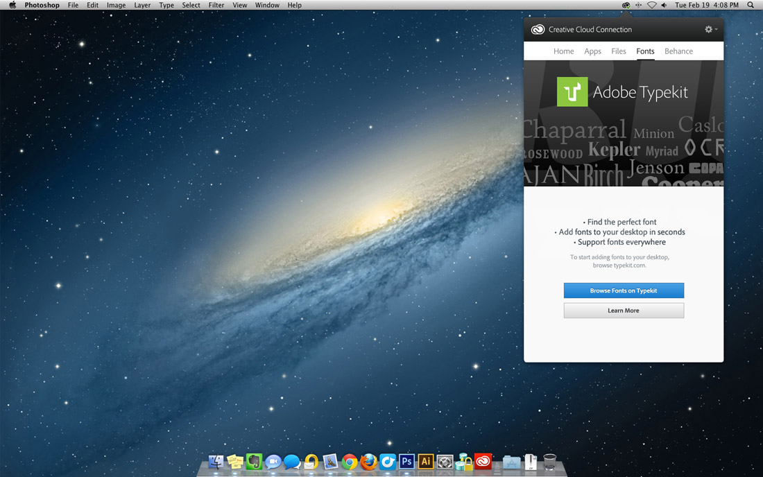 screenshot of Creative Cloud desktop