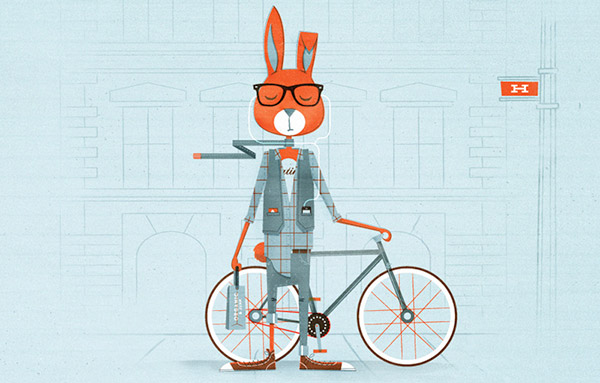 Illustraton: H is for Hipster Hare