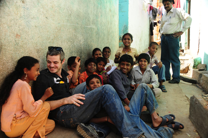 Scott hanging out in the field in India