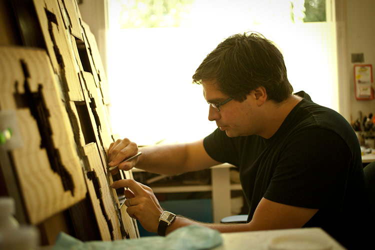 Brian working in his studio