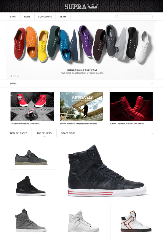 Supra Footwear website
