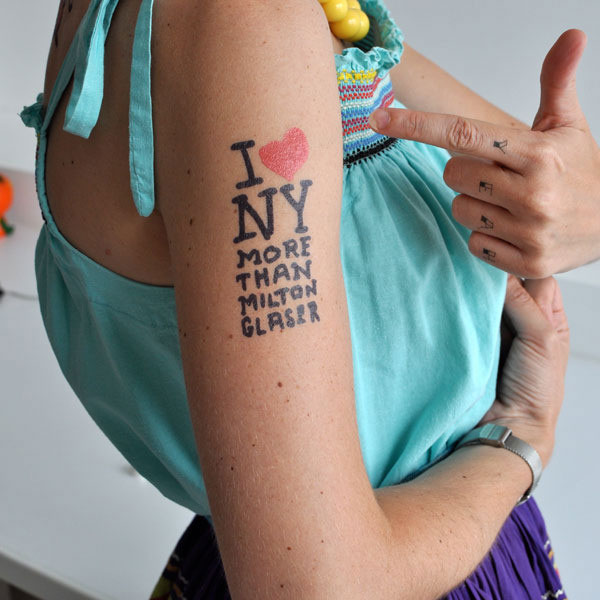 Tattly temporary tattoo — I heart New York more than Milton Glaser by James Victore