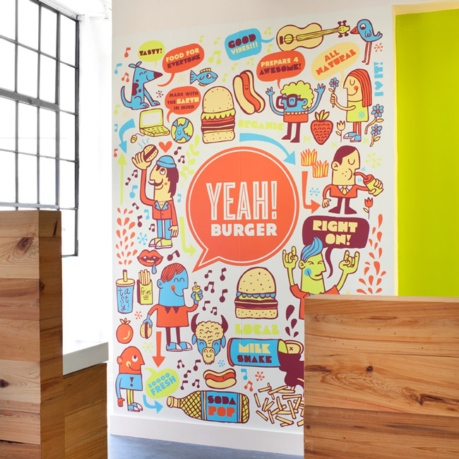 Branding and illustration for Yeah! Burger