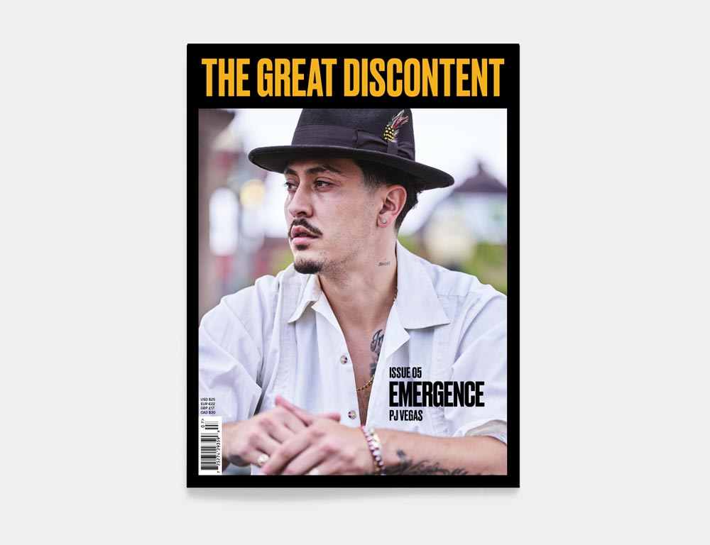 cover of The Great Discontent magazine featuring PJ Vegas