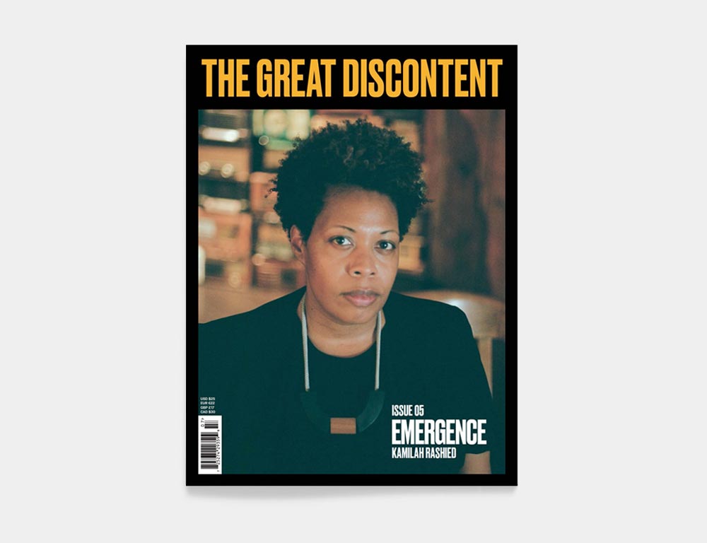 cover of The Great Discontent magazine featuring Kamilah Rashied