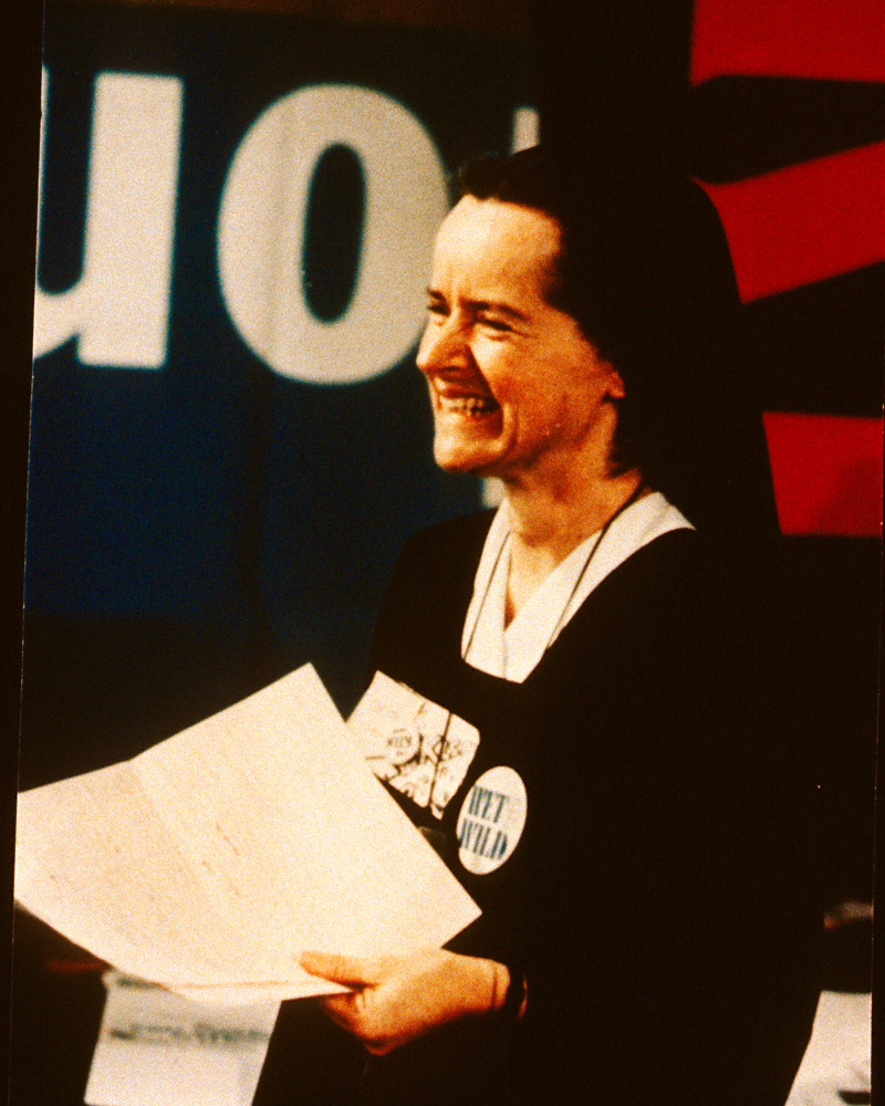 Corita at conference, c. 1967.