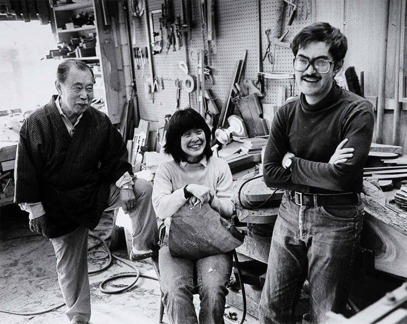 George, Mira, and Kevin. (Photo provided by Nakashima Woodworkers)